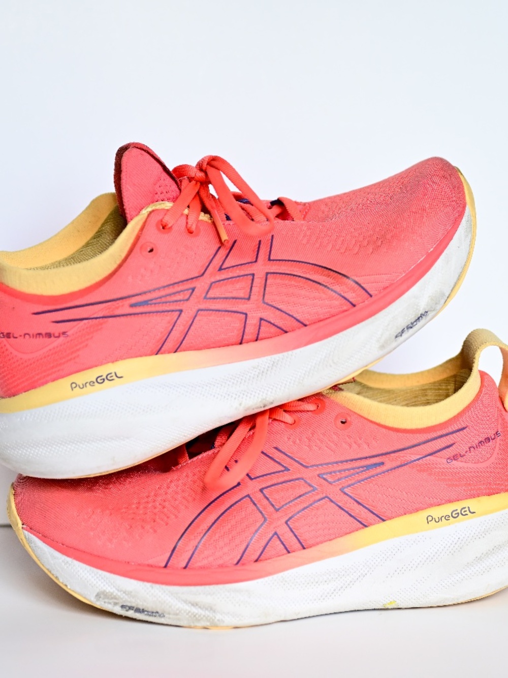 Women's ASICS Gel-Nimbus 25 Papaya Dusty Purple Size 6 Wide